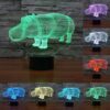 Rhino Style 3D Touch Switch Control LED Light , 7 Color Discoloration Creative Visual Stereo Lamp Desk Lamp Night Light