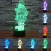 Santa Claus Style 3D Touch Switch Control LED Light , 7 Color Discoloration Creative Visual Stereo Lamp Desk Lamp Night Light