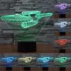 Star Trek Battleship Style 3D Touch Switch Control LED Light , 7 Color Discoloration Creative Visual Stereo Lamp Desk Lamp Night Light