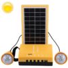 Rechargeable LED Solar Energy Kit, Multi-function Portable with Bulbs, Support TF Card, AC 220V, US/EU Plug