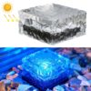 Solar Powered Square Tempered Glass Outdoor LED Buried Light Garden Decoration Lamp IP55 Waterproof，Size: 10 x 10 x 5.2cm, 10 x 10 x 5.2cm