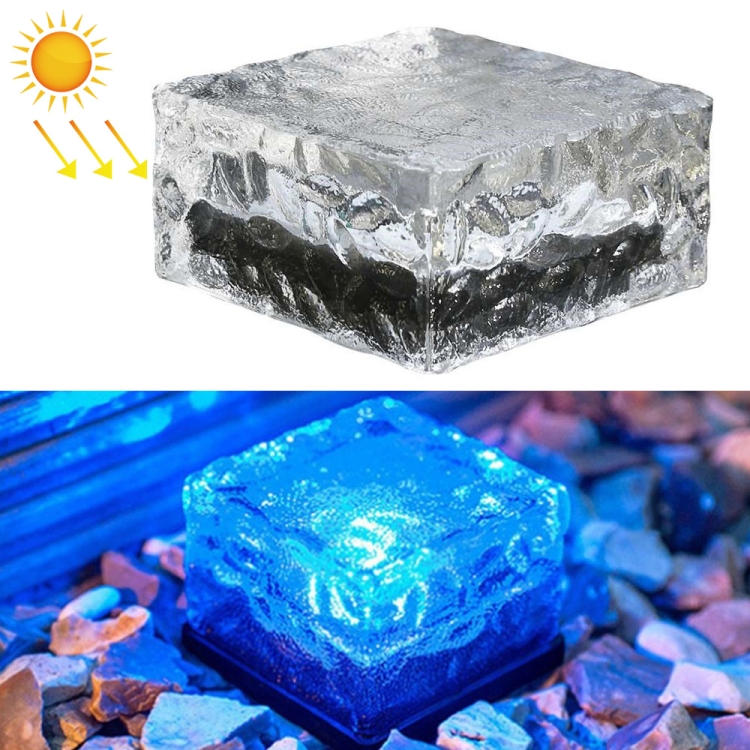 Solar Powered Square Tempered Glass Outdoor LED Buried Light Garden Decoration Lamp IP55 Waterproof，Size: 10 x 10 x 5.2cm, 10 x 10 x 5.2cm
