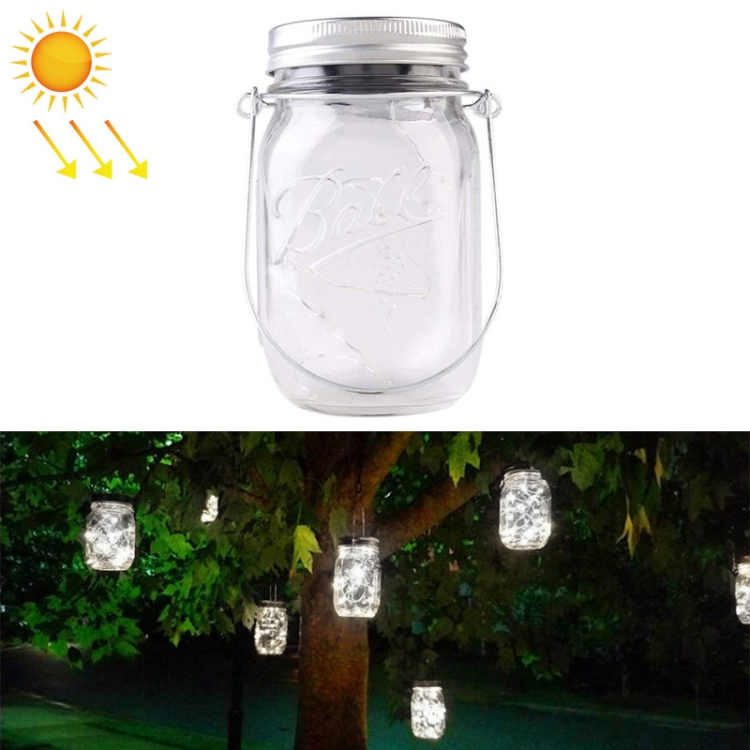 20 LEDs Solar Energy Mason Bottle Cap Pendent Lamp Outdoor Decoration Garden Light, Not Include Bottle Body, 20 LEDs White Light, 20 LEDs Warm White
