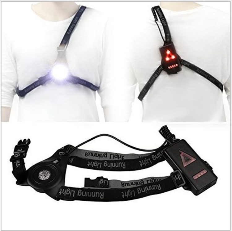 LED Night Running Flashlight Warning Lights USB Charge Chest Lamp