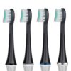 4 PCS Toothbrush Heads and Caps for Mornwell D01/D02 Electric Toothbrushes, Black D902, White D901
