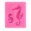 2 PCS Hippocampus DIY Modeling Mold Fondant Silicone Cake Chocolate Mold Baking Tool, Hippocampus Shape(Pink), Hippocampus Shape(Gray)
