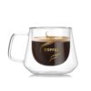 Double Wall Mug Office Mugs Heat Insulation Double Coffee Mug Coffee Glass Cup, Labeled, No label