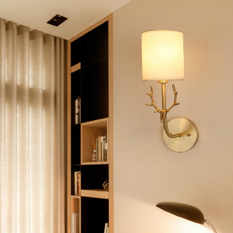 Corridor Aisle Personality Creative Copper Antler Wall Lamp, Without Light Source Single Head, Warm Light 5W Single Head, White Light 5W Single Head, Three Color 5W Single Head, Without Light Source Double Heads, Warm Light 5W Double Heads...