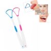 10 PCS Tongue Coating Cleaning Scraper To Remove Bad Breath Tongue Brush Random Color  Delivery