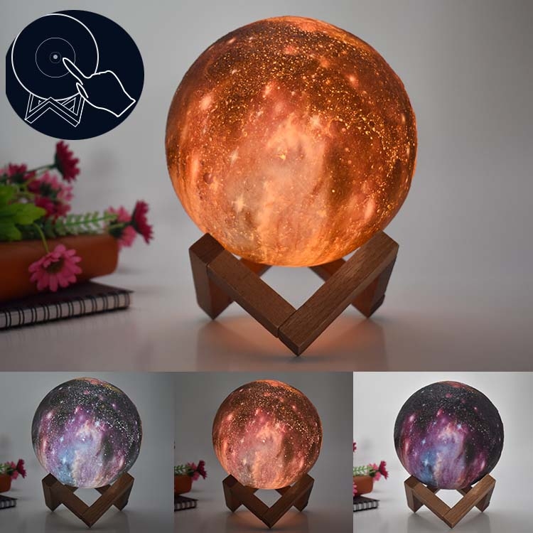3D Moon Lamp Children Gift Table Lamp Painted Starry Sky LED Night Light, 15cm Touch Control 3-colors 1W, 15cm Pat Control 3-colors 1W, 15cm Remote Control 16-colors 1W, 15cm Touch Control 7-colors 1W, 15cm Pat Control 7-colors 1W...