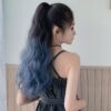 Wig Ponytail Curly Hair Gradient Color Long Hair Realistic Fluffy Clip Chemical Fiber Wig Braid