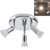 9W Round Three Head LED GU10 Ceiling Light Adjustable Mirror Front Spotlight, Warm Light, White Light, Without Bulb