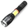 Telescopic Zoom Strong Light Flashlight Strong Magnetic Rechargeable LED Flashlight, Silver Head (No Battery, No Charger), Black Head (No Battery, No Charger), Silver Head (With Battery, EU Plug Charger), Black Head (With Battery, EU Plug Charger)