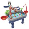 Penguin Stair Climbing Children Electric Magnetic Fishing Toy Multifunctional Game Set, Orange, Blue