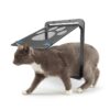 Pet Supplies Dog Paw Print Door Bite-Proof Small Dog Cat Screen Window Door Cat And Dog Door, Black