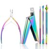 FABIYAN Nail Art Scissors Set Stainless Steel Nail Clippers Dead Skin Scissors Remover Steel Push, Set 1, Set 2, Set 3, Set 4, Set 5