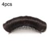 4 PCS Forehead Hair Root Padding And Combing Hair Pack, 10cm Natural Color, 10cm Light Brown, 10cm Dark Brown, 12cm Natural Color, 12cm Light Brown, 12cm Dark Brown