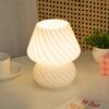 PJ-104 5W Mushroom Glass Bedroom Bedside Table Decoration Table Lamp, CN Plug, Specification：, Monochrome Warm Light, Three-color Dimming, Tmall Elf Light Bulb, Remote Control + Tmall Elf Bulb