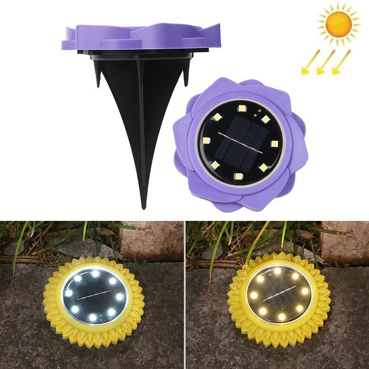 2 PCS 8 LEDs Solar Petals Buried Lamp Waterproof Garden Lawn Light, Specification:, Purple Lily (White Light), Purple Lily (Warm Light), Purple Lily (Colorful Light), Red Rose (White Light), Red Rose (Warm Light), Red Rose (Colorful Light)...