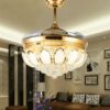 Invisible Crystal Fan LED Chandelier Home Living Room Bedroom Variable Frequency Ceiling Fan Light with Remote Control, 42 inch 115 Three Colors 36W, 42 inch 116 Three Colors 36W, 42 inch 114 Three Colors 36W, 42 inch 112 Three Colors 36W...