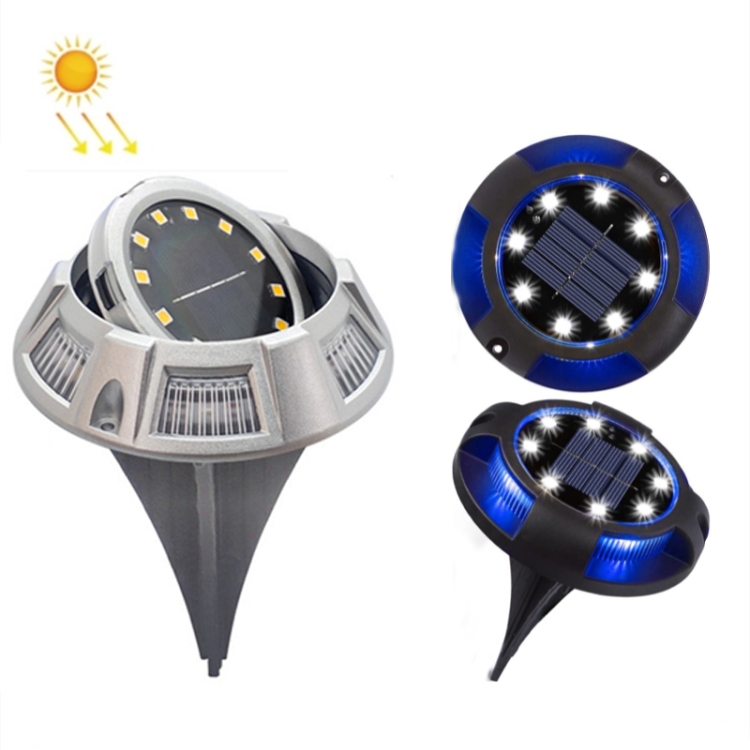Outdoor Solar Underground Lamp Rotating Buried Lawn Lamp , Spec:, 12 LEDs White+Blue Light (Aluminum Shell), 12 LEDs Warm+Blue Light (Aluminum Shell), 12 LEDs White+Color Llight (Aluminum Shell), 12 LEDs Warm+Color Light (Aluminum Shell)...
