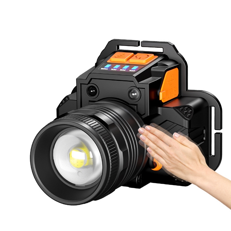 SASQUATCH T50 USB Charging Smart Sensor Head-Mounted Fishing Light Zoom Headlight Outdoor Miners Lamp,Style:, T8  (2 x 1200MA  Battery), T8  (2 x 2000MA Battery), L9 (2 x 2000MA Battery)