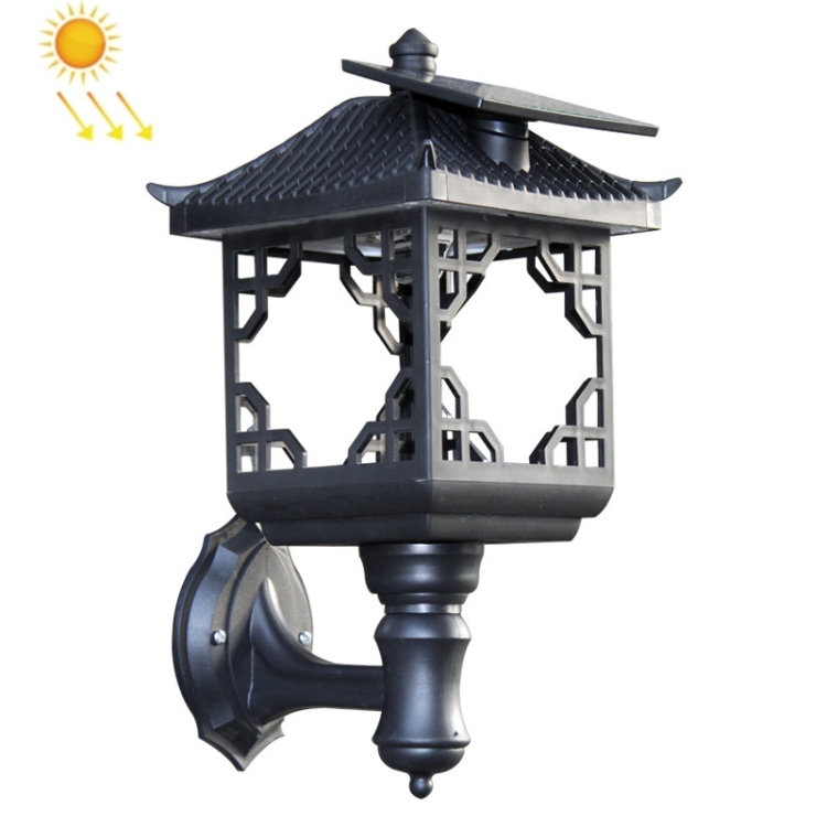 8 LED Solar Outdoor House Appearance Lawn Garden Decoration Light, Black Wall Lamp, Black Column Cap, Black Floor Lamp, White Column Cap, White Lawn Light, White Floor Lamp