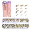 12 Grid Flat Bottom Shaped Nail Rhinestones Nail Decoration, 01, 02, 03, 04, 05, 06, 07, 08, 10, 11, 12, 13, 14, 15, 16, 18, 19, 20, 21, 22, 23, 24, 25, 26