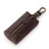 QY-9029 Car Universal Retro Crazy Horse Leather Key Case, Crazy Horse Leather Dark Coffee