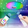 Remote Control Bluetooth LED Ceiling Lamp RGB Music Rhythm Color Changing Lamp, 26cm, 33cm