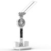 Double Head Lighting LED Fan Desk Lamp with Pen Holder & Clock, USB Plug Power, Rechargeable 2000mAh, Rechargeable  3200mAh