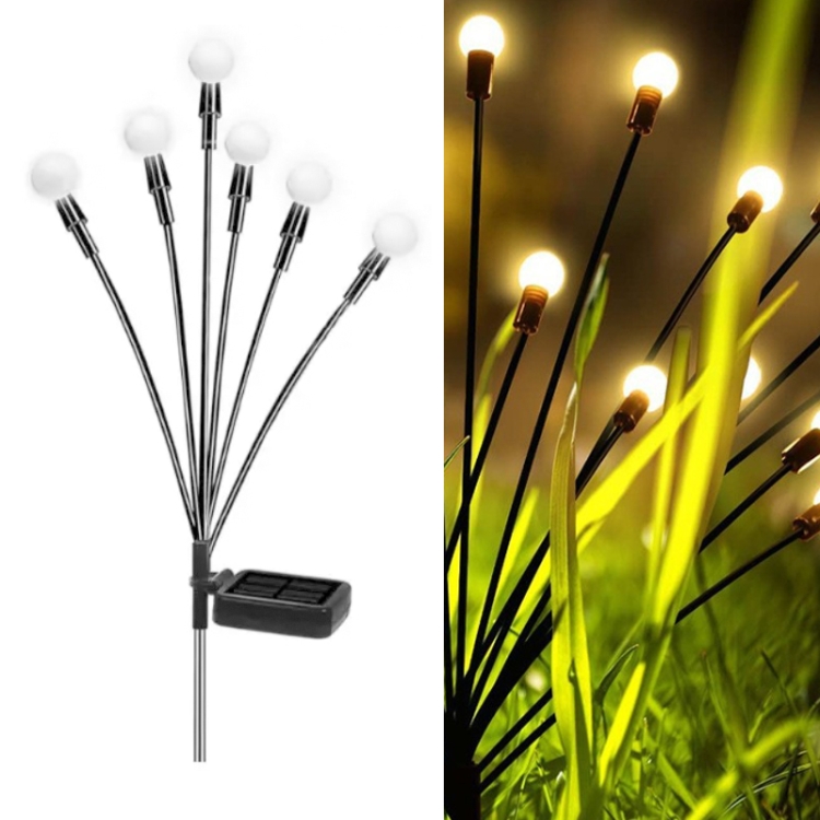 2sets Solar Firefly Lights Christmas Outdoor Garden Waterproof Lawn Lights, 6 Head Warm Light, 6 Head Color Light, 8 Head Warm Light, 8 Head Color Light, 10 Head Warm Light, 10 Head Color Light