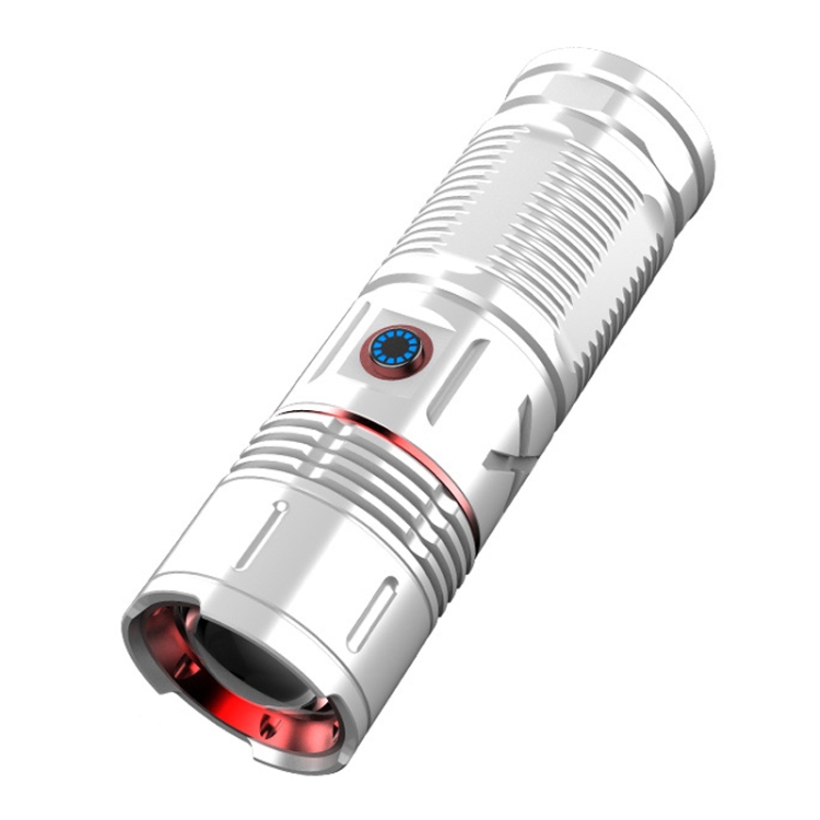 Outdoor White Laser Type-C Charging Telescopic Zoom Flashlight with Power Bank Function, X6(Silver), X6(Black)