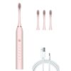Rechargeable Ultrasonic Soft Bristle Electrical Toothbrushes Flosser 6 Gear With 4 Brushes
