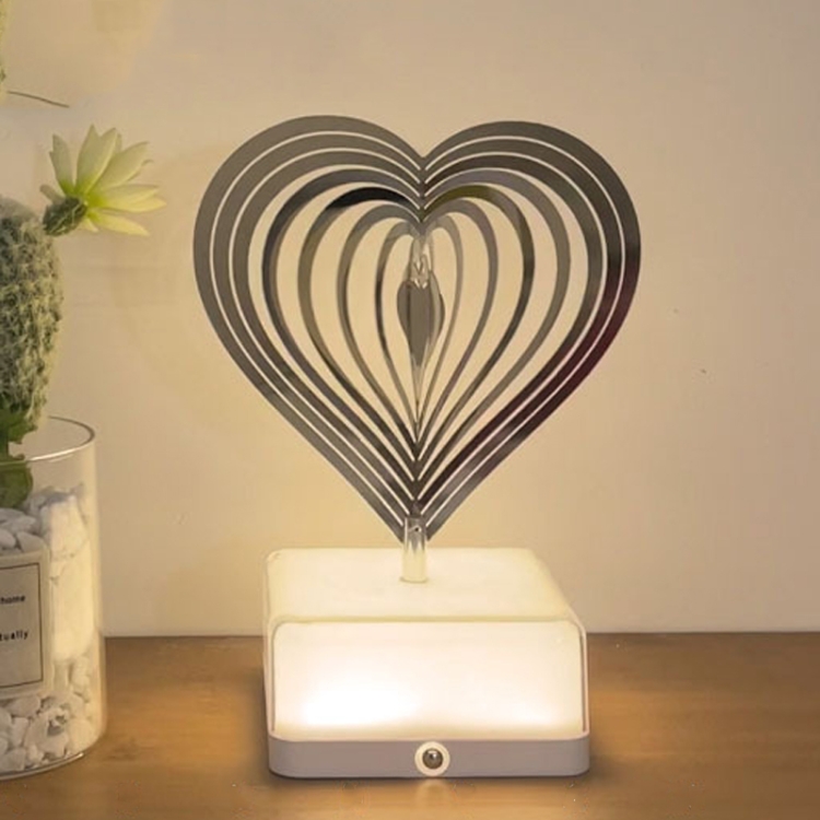 3D Rotating Bedside Lamp Night Light LED Rechargeable Ambient Light Decorative Ornament, Love 16 Colors, Flower 16 Colors, Square 16 Colors, Christmas Tree 16 Colors, Water Droplet 16 Colors, Sun 16 Colors, Oval 16 Colors, Pentagram 16 Colors...