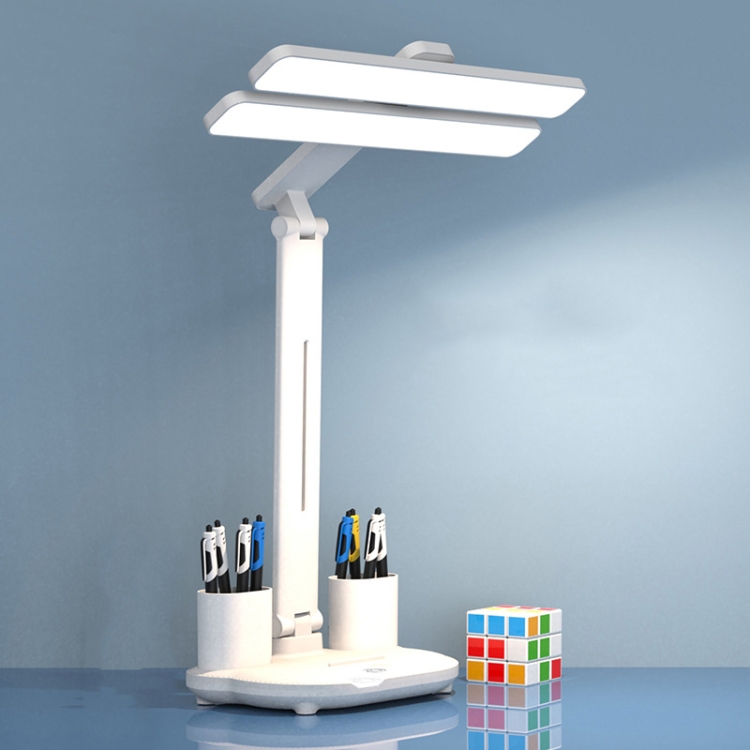 Double Head Horizontal Desk Lamp 3 Light Color Reading Lamp, Plug-in Basic Model, Charging Basic Mold, Plug-in Clock Model, Charging Clock Model, Plug-in Fan Clock Model, Charging Fan Clock Model