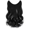 Fishing Line Hair Curtain Long Curly Wig Seamless Hair Extension, 1, 1BJ, 2, 4A