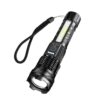 E-SMARTER A76 Telescopic Zoom COB Side Light Strong Light Torch, P50 Bulb, White Laser