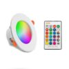 RGB+White Light Ceiling Lamp Round Recessed Dimmable Ceiling Light With Remote Controller, IR Remote 10W 220V, IR Remote 10W 85-265V, IR Remote 15W 220V, IR Remote 15W 85-265V