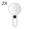 12cm Double Sided Magnifying Makeup Mirror with Handle Folding Pedestal Mirror Portable Travel Vanity Mirror, 2X, 5X, 10X, 15X