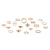 19pcs /Set Vintage Heart Flower Chain Ring Set