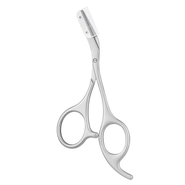 Stainless Steel Non-pinching Detachable Eyebrow Scissors, Gray, Black, Mirror Finish, Colored Titanium, Gradient Pink, Gradient Blue