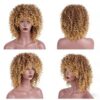 Short Afro Kinky Curly Wigs with Bangs Fluffy Synthetic Fiber Hair Wig Heat Resistant Glueless Cosplay Daily Party Wig
