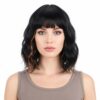 Short Wavy Hair With Side-Swept Bangs Natural Parting Synthetic Short Hair