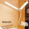 Xiajule Dual-Head Eye-Caring Clip On Lamp, Portable LED Rechargeable Student Reading Lamp, 800mAh, 1200mAh