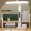 Xiajule Portable LED Desk Lamp With Time Display & Pen Holder, Dimmable Eye-Caring Lamp For Reading Homework, 1500mAh, 1800mAh
