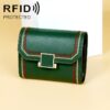 KB190 Cover Type Snap Button Cowhide Leather Organ Shape Multiple Card Slots Anti-magnetic RFID Wallet for Ladies, KB190 Red, KB190 Rose Red, KB190 Army Green, KB190 Black, KB190 Dark Blue, KB190 Pink, KB190 Lake Blue, KB190 Light Purple, KB190 Purple
