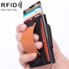 X-32C Automatically Pop-up Card Type Anti-magnetic RFID Anti-theft Men Aluminum Alloy B Dial Button Elastic Bag Wallet with PU Leather Strap, X-32C B Dial Button Black, X-32C B Dial Button Grey, X-32C B Dial Button Gold, X-32C B Dial Button Blue...
