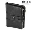 3529 Retro Crazy Horse Texture Double Zipper Anti-magnetic RFID Wallet for Man with Card Slots