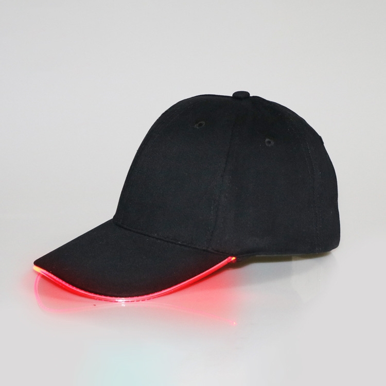 LED Luminous Baseball Cap Male Outdoor Fluorescent Sunhat, Style: Battery, Black Hat Red Light, Black Hat Orange Light, Black Hat Yellow Light, Black Hat Green Light, Black Hat Blue Light, Black Hat White Light, Black Hat Pink Light...
